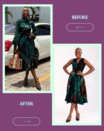 Upcycled Adire Dress