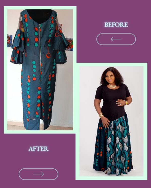 Upcycled Ankara dress - Image 2