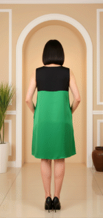 Ankara shift dress with green - Image 2